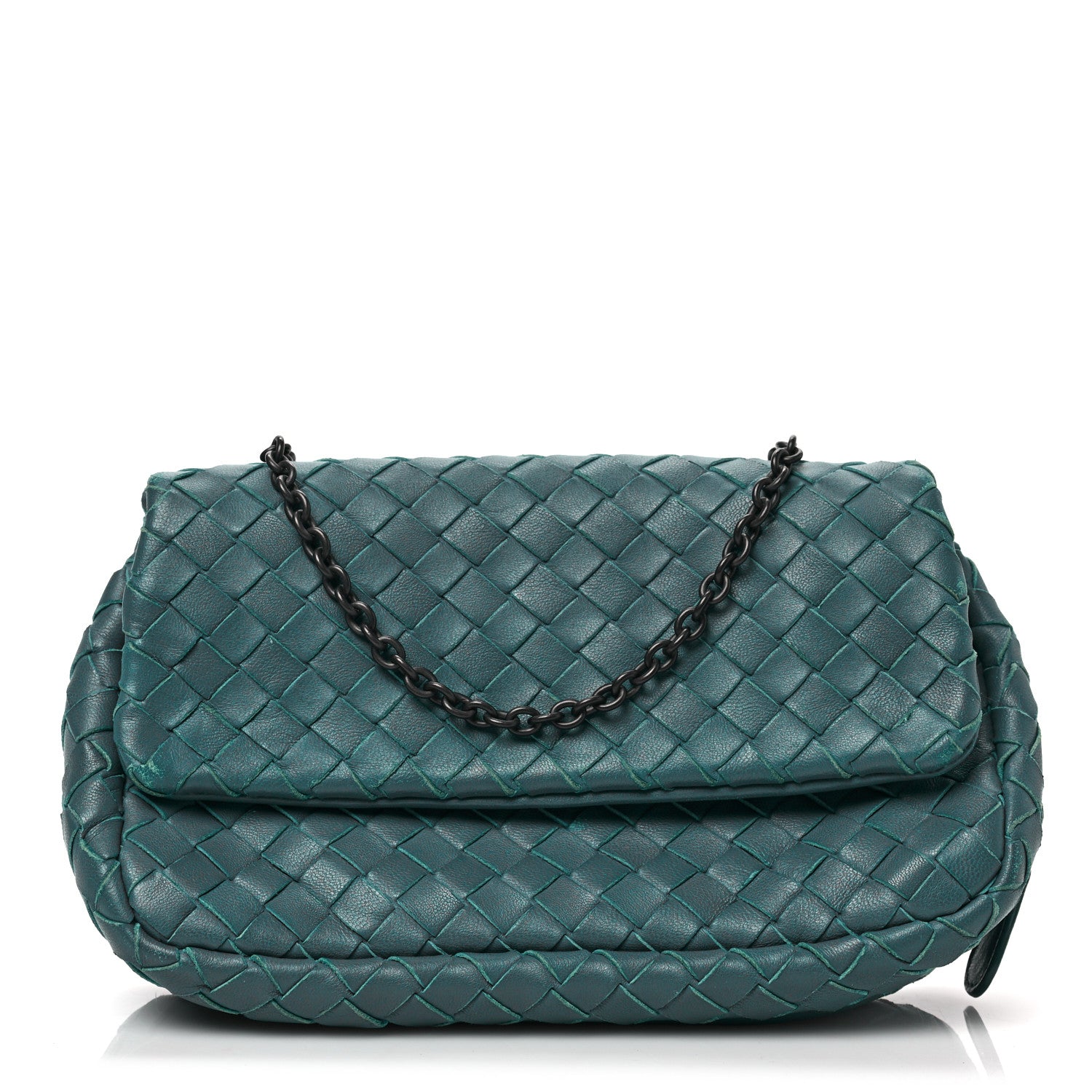 Bottega Veneta Nappa Intrecciato Mini Messenger Bag Blue 1 of 9