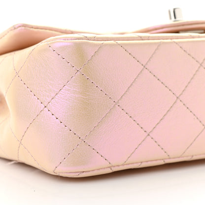Chanel Iridescent Calfskin Quilted Mini Rectangular Flap Pink 9 of 10