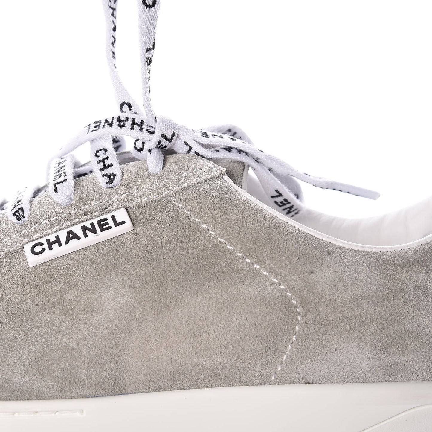 Suede Calfskin Womens Sneakers 39.5 Grey