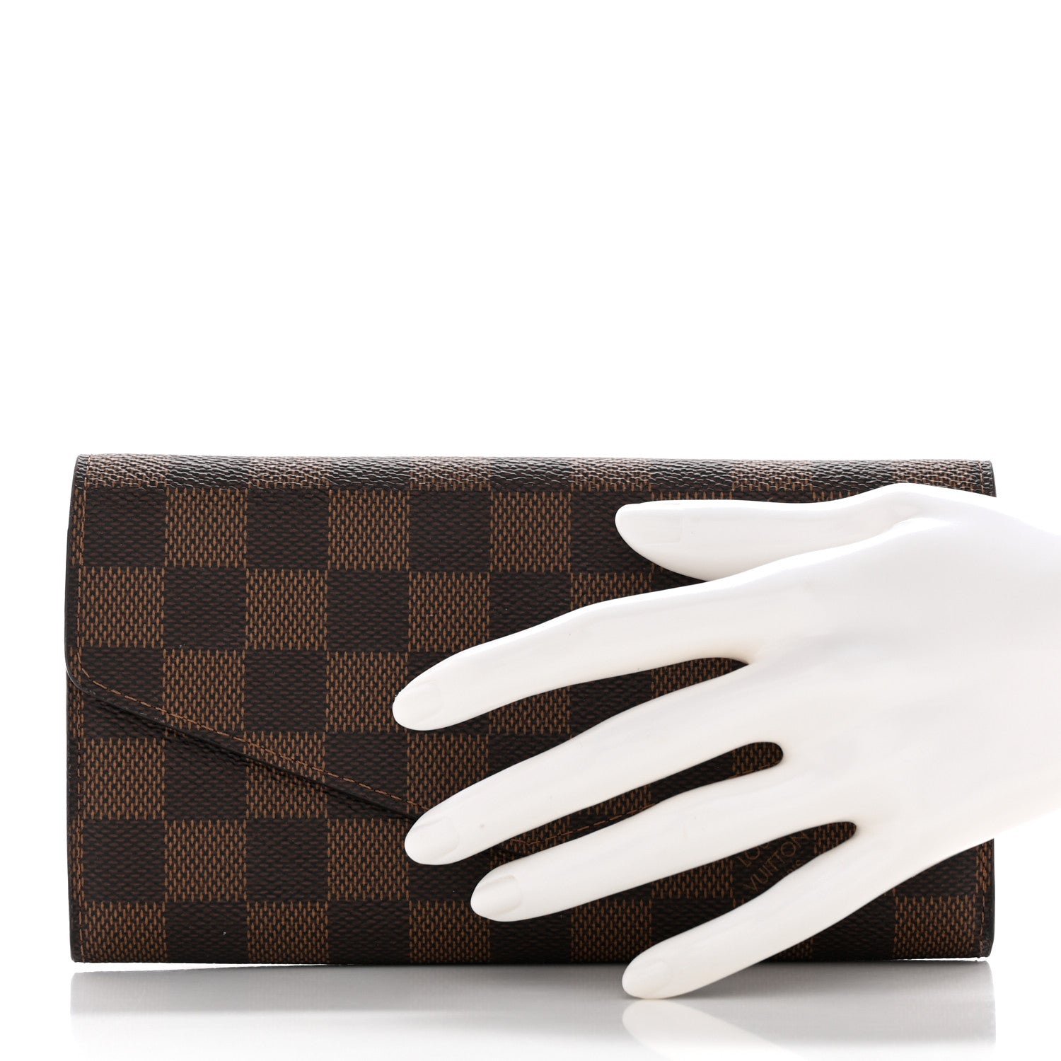 Louis Vuitton Damier Ebene Sarah Wallet NM Rose Ballerine 2 of 8