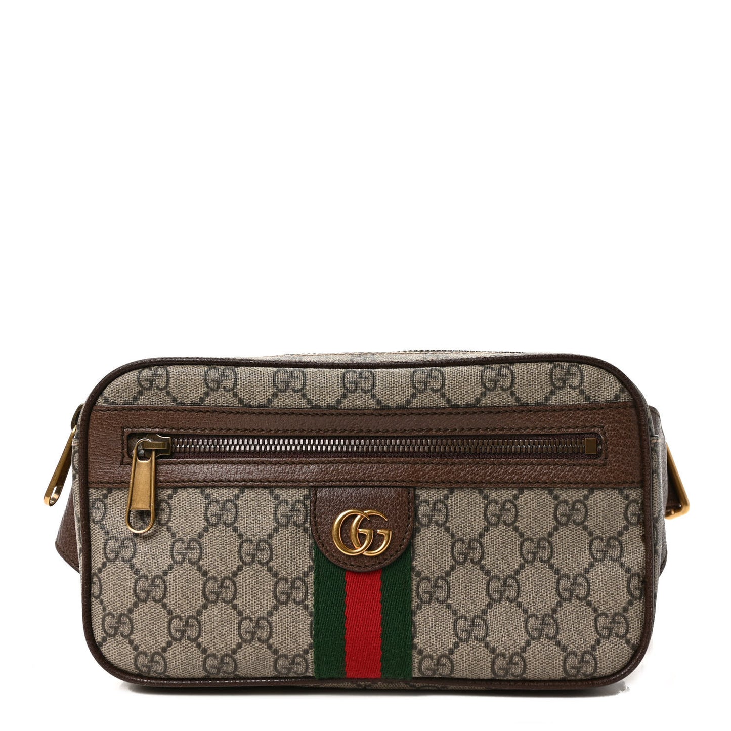 Soft GG Supreme Monogram Medium Ophidia Belt Bag Dark Brown
