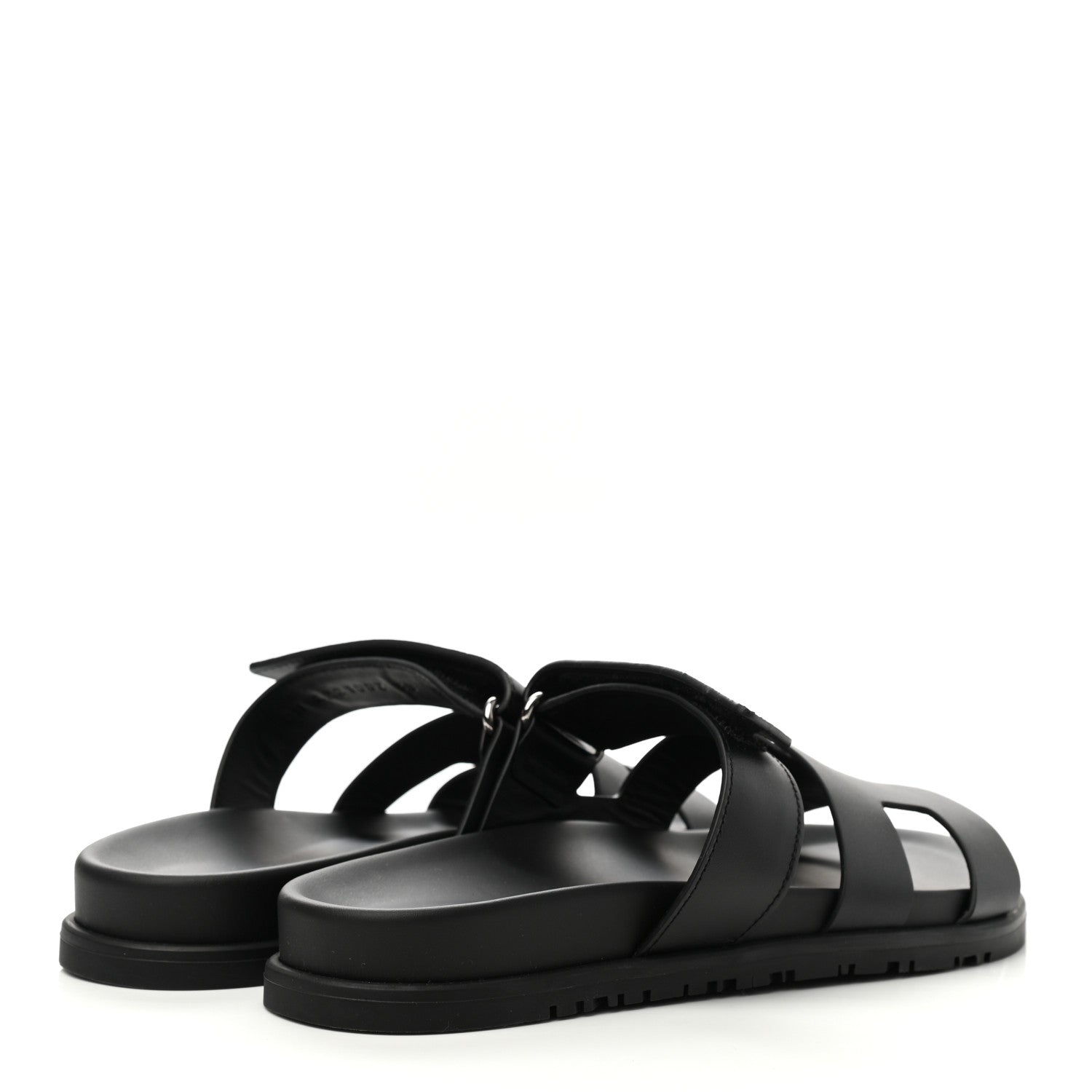 Hermes Calfskin Womens Chypre Sandals 38 Black 4 of 9