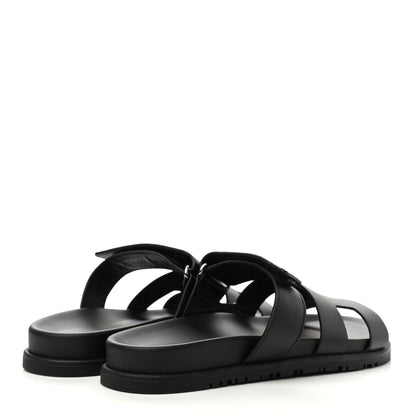 Hermes Calfskin Womens Chypre Sandals 38 Black 4 of 9