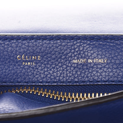 Celine Drummed Calfskin Suede Medium Trapeze Indigo 7 of 12