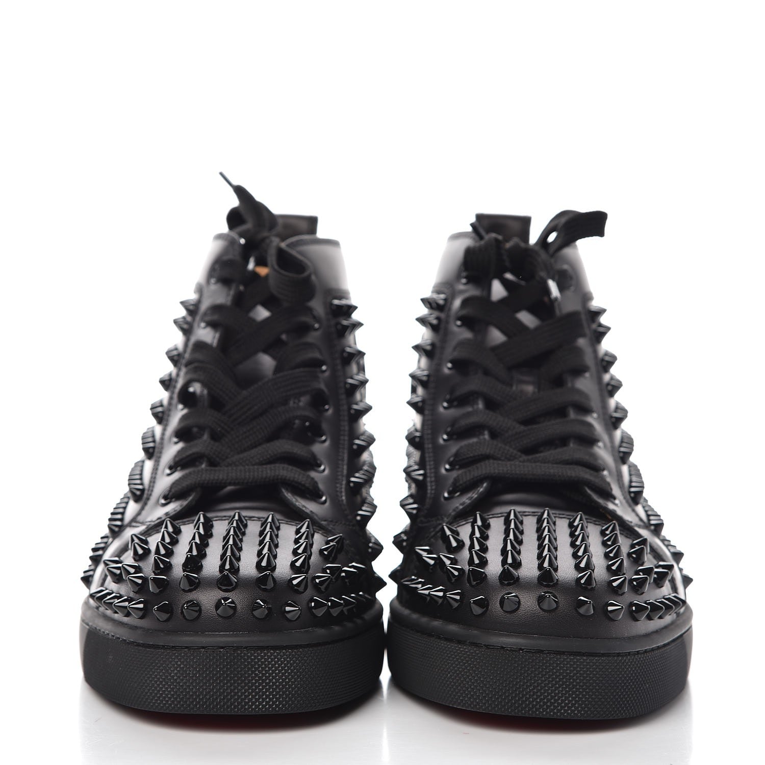 Christian Louboutin Mens Calfskin Louis Spikes Flat Sneakers 41.5 Black 2 of 8