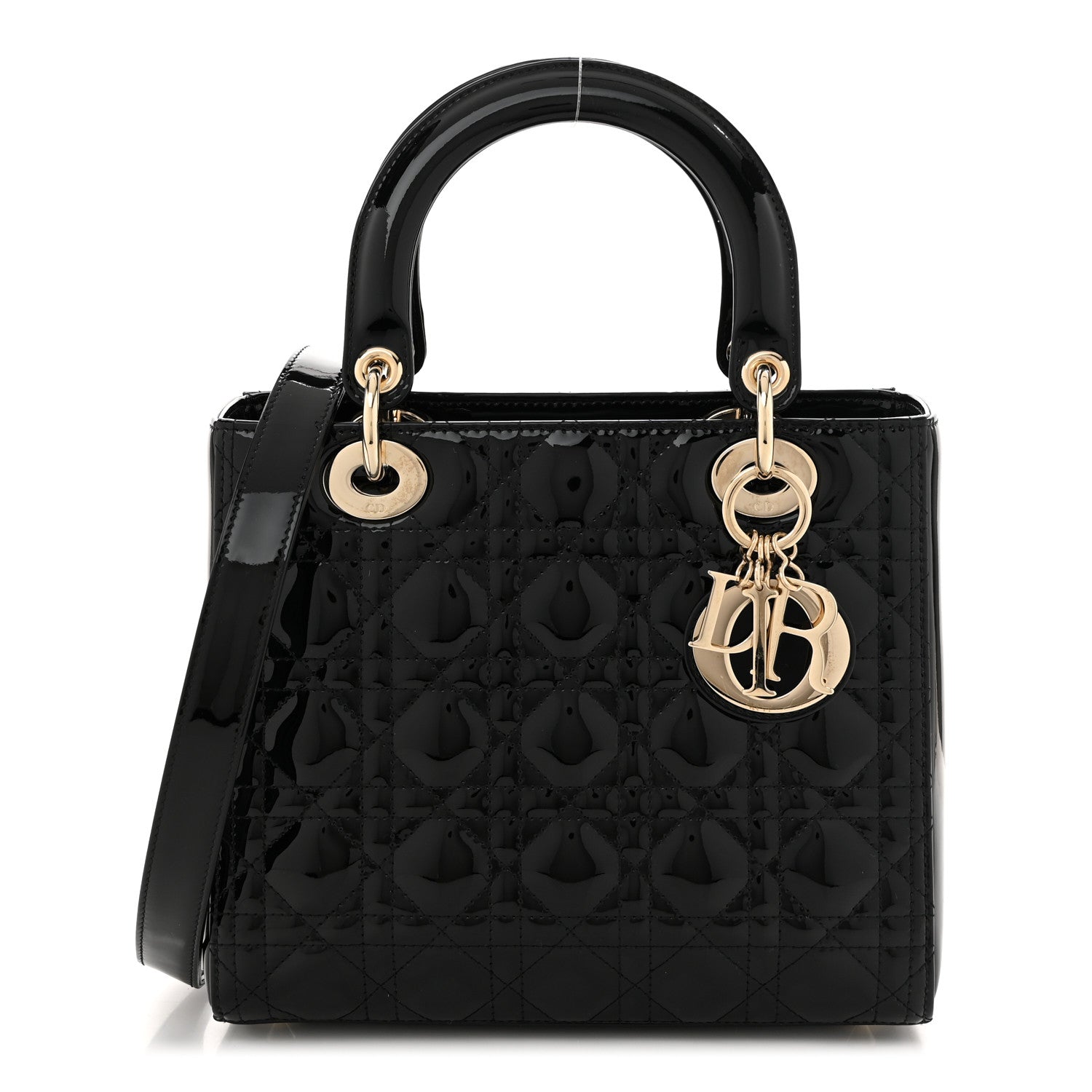 Christian Dior Patent Cannage Medium Lady Dior Black 1 of 10