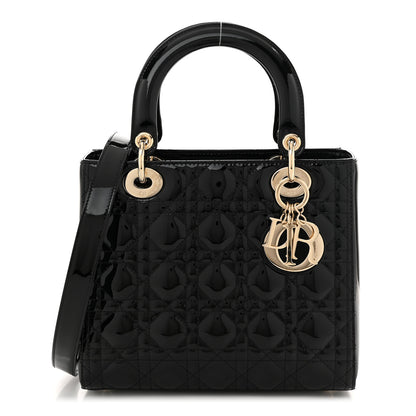 Christian Dior Patent Cannage Medium Lady Dior Black 1 of 10