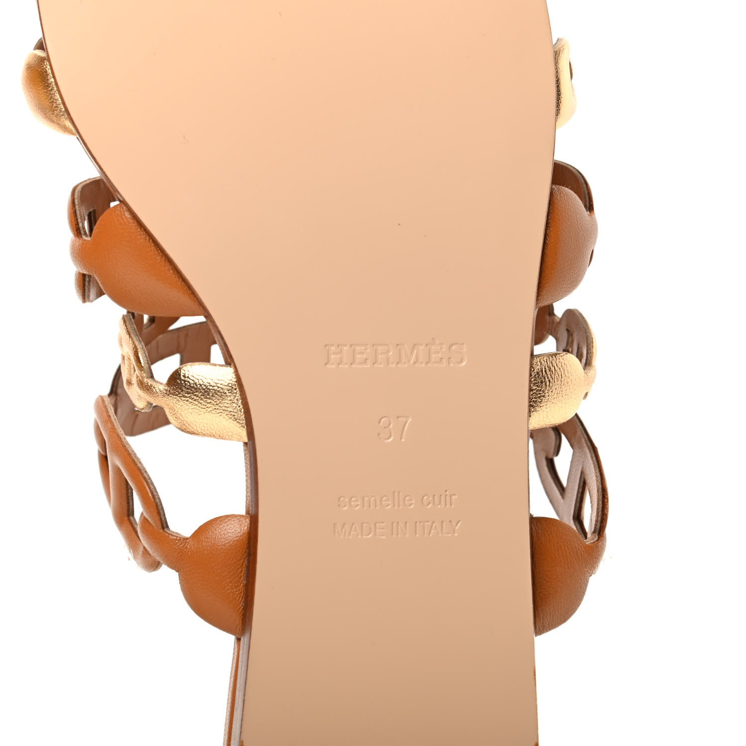 Hermes Nappa Thalassa Sandals 37 Beige Doré 9 of 11