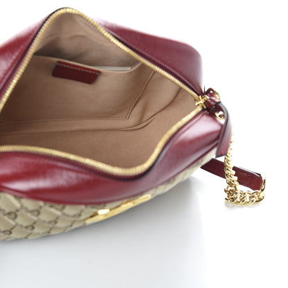 Gucci Monogram Azalea Calfskin Matelasse Diagonal Small GG Marmont Chain Shoulder Bag Beige Ebony New Cherry Red 5 of 9