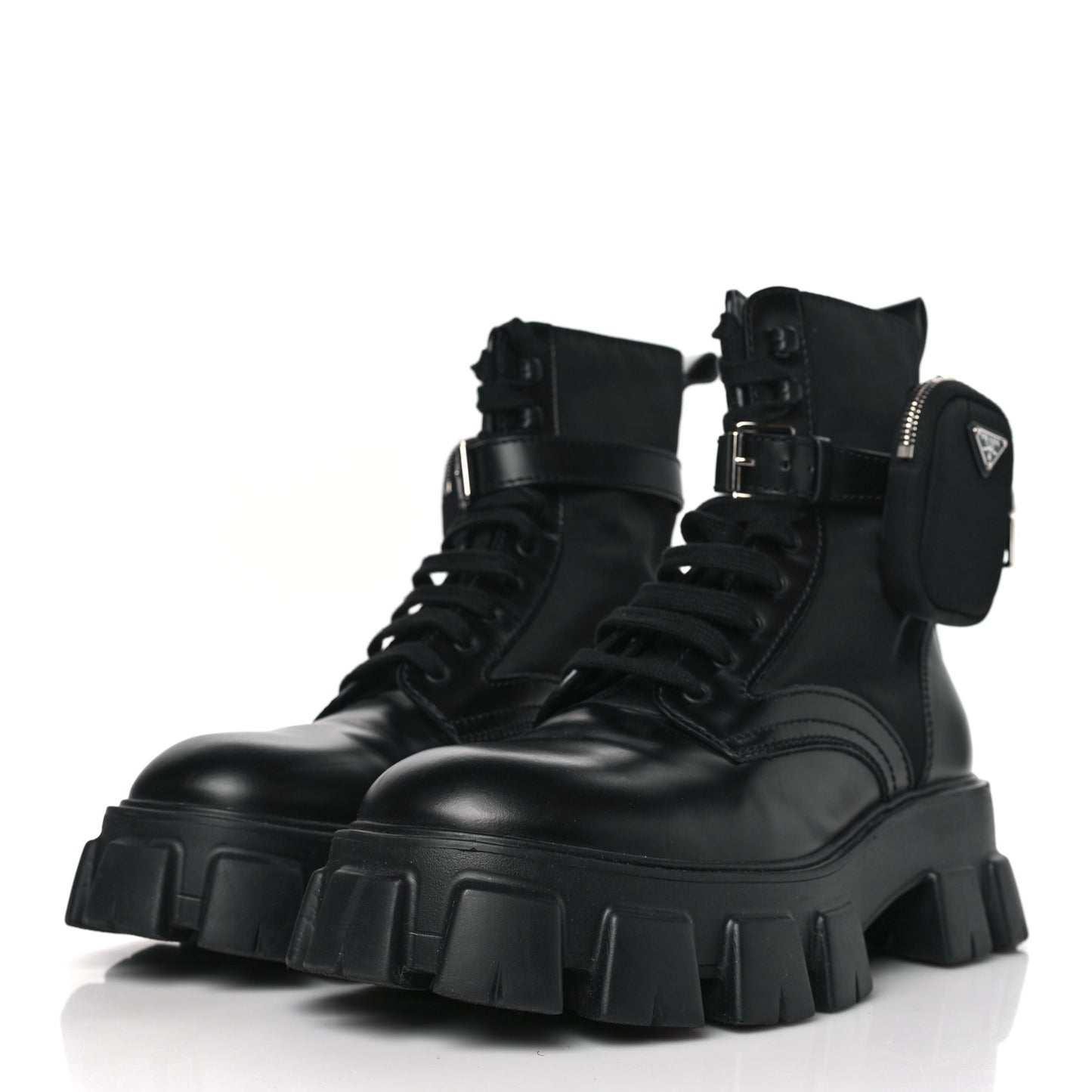 Spazzolato Rois Re-Nylon Metal Triangle Logo Mens Monolith Pouch Pocket 60mm Combat Boots 10 Black
