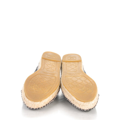 Chanel Flannel CC Espadrilles 41 Grey Black 5 of 8