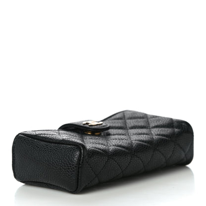 Chanel Caviar Quilted Mini Phone Holder Clutch Black 4 of 11