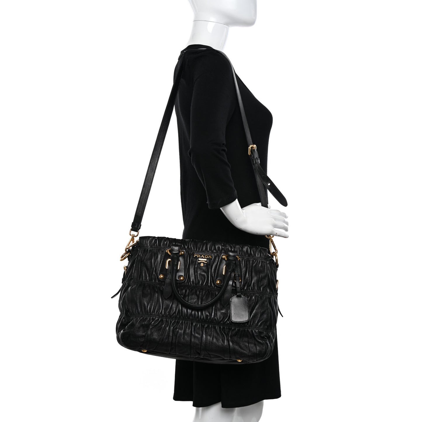 Nappa Gaufre Tote Black