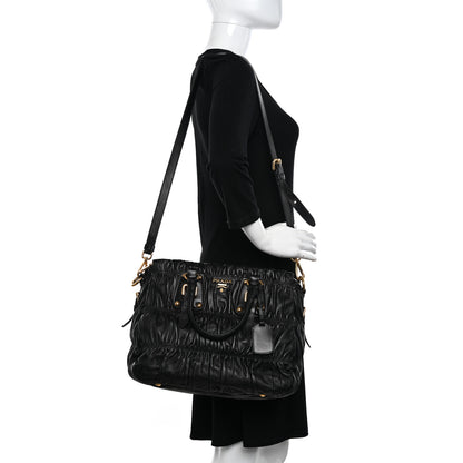 Prada Nappa Gaufre Tote Black 2 of 9