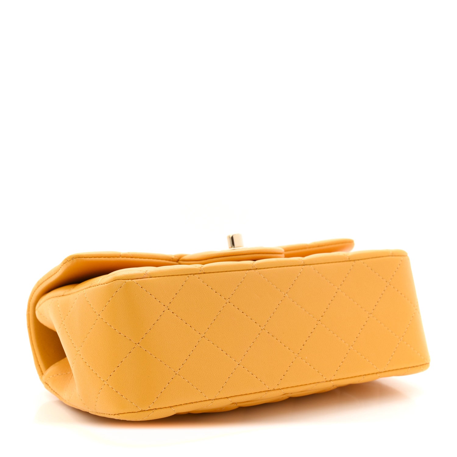 Chanel Lambskin Quilted Mini Top Handle Rectangular Flap Yellow 4 of 11