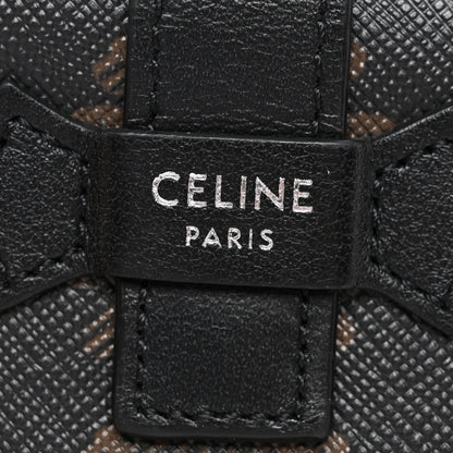 Celine Canvas Triomphe Medium Strap Wallet Black 6 of 8