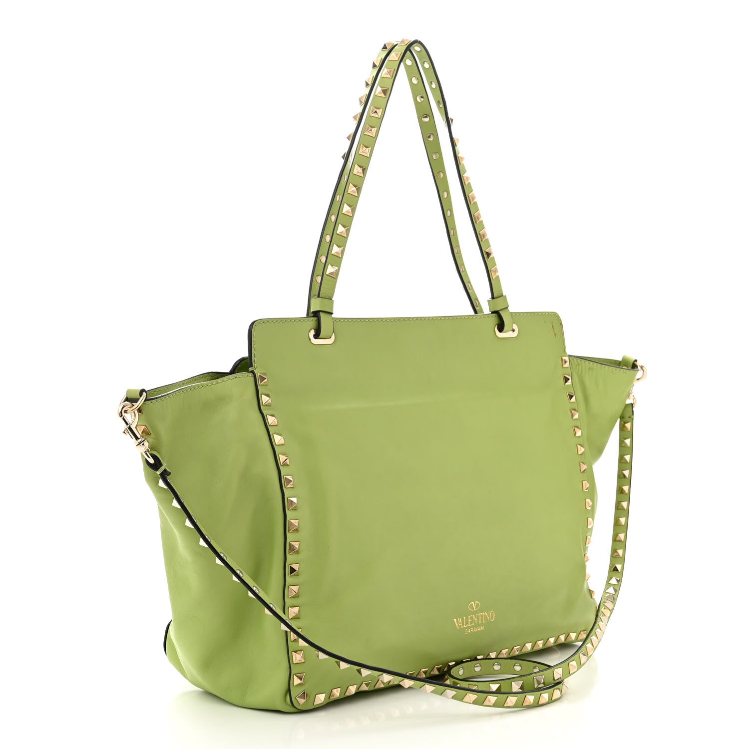 Valentino Garavani VALENTINO GARAVANI Vitello Medium Rockstud Tote Apple 3 of 16