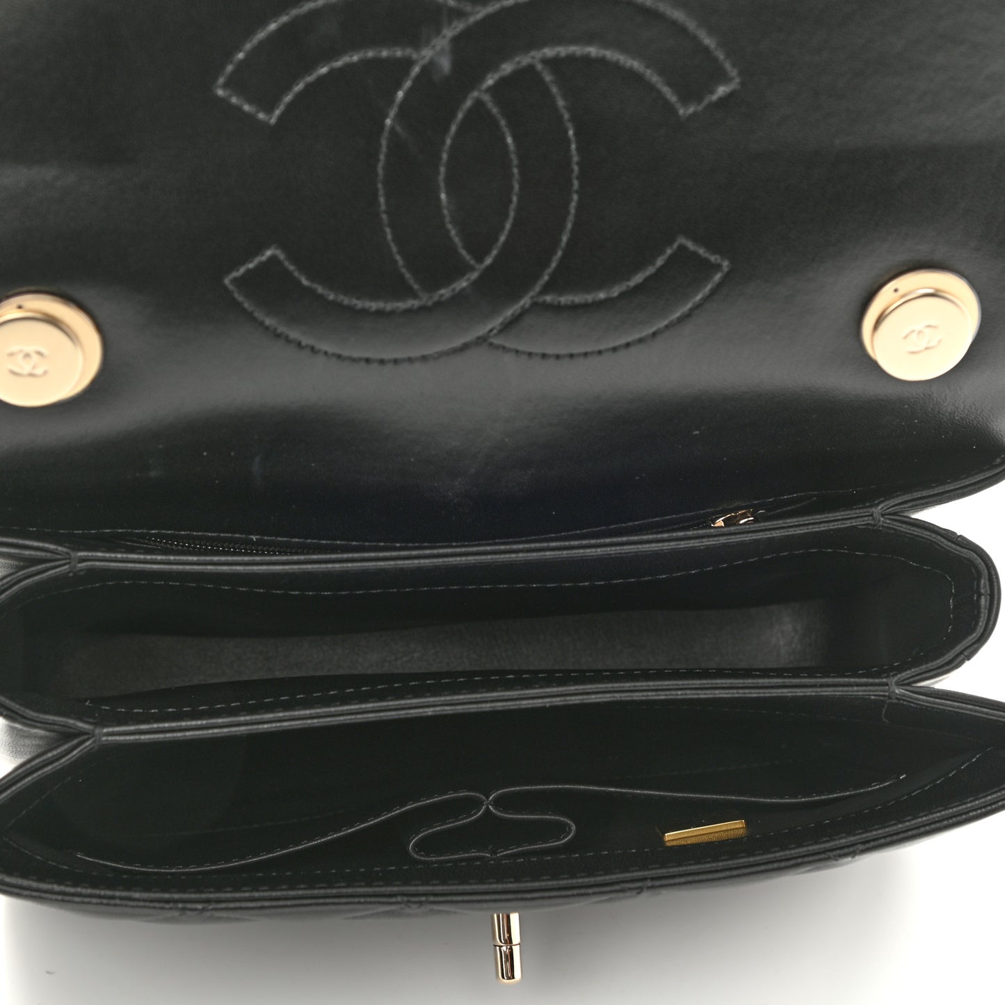 Lambskin Quilted Small Trendy CC Dual Handle Flap Bag Black