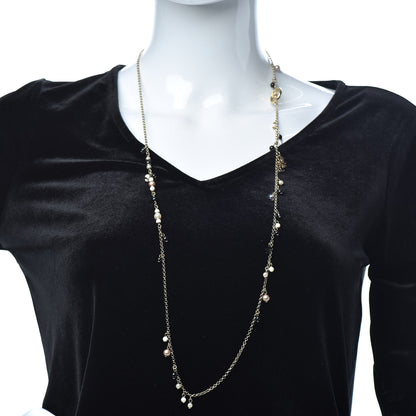 Chanel Resin Bead Pearl CC Necklace Gold 2 of 6