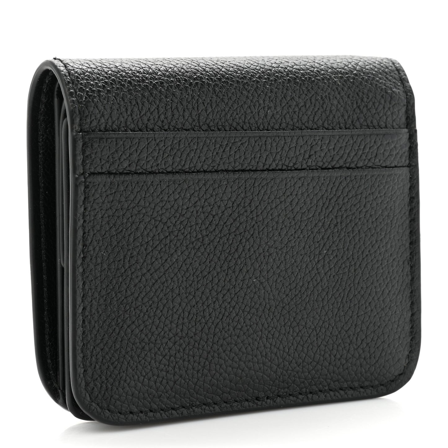 Grained Calfskin Essential Coin Case Card Holder Black
