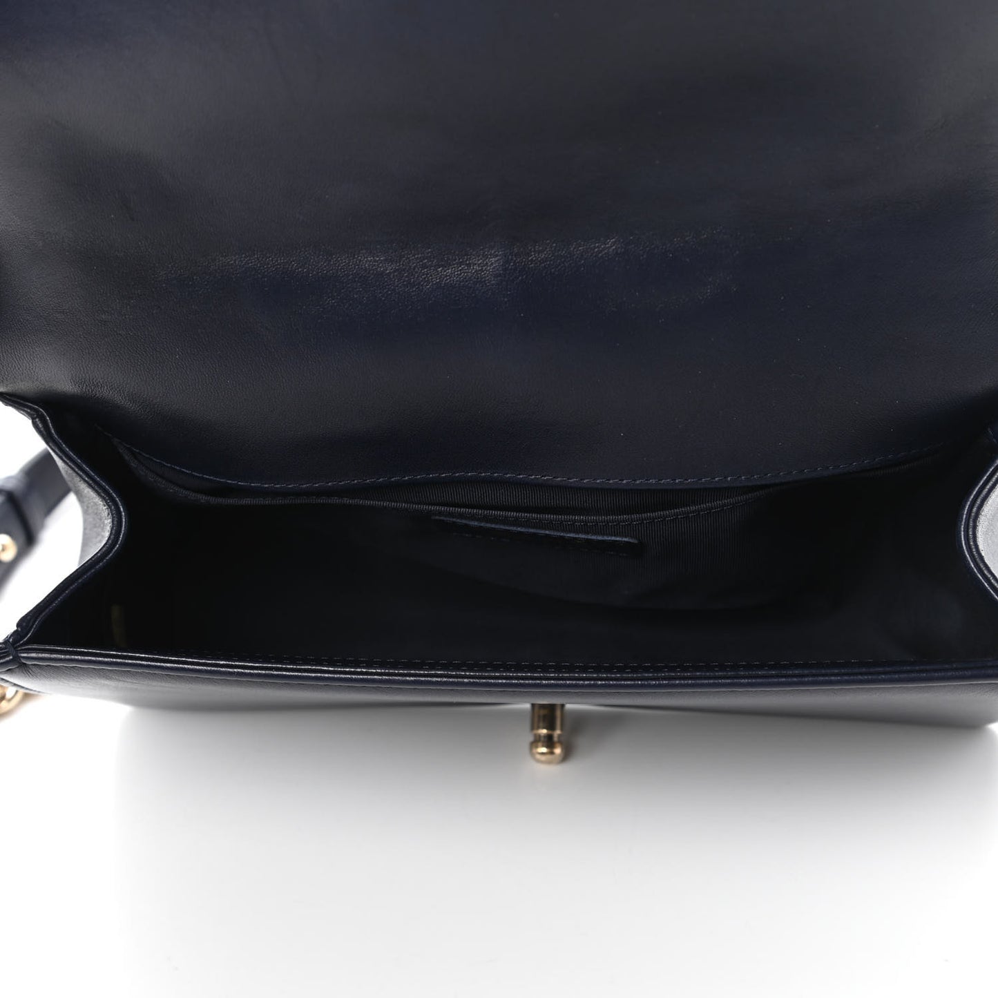 Lambskin Quilted Medium Boy Flap Dark Navy