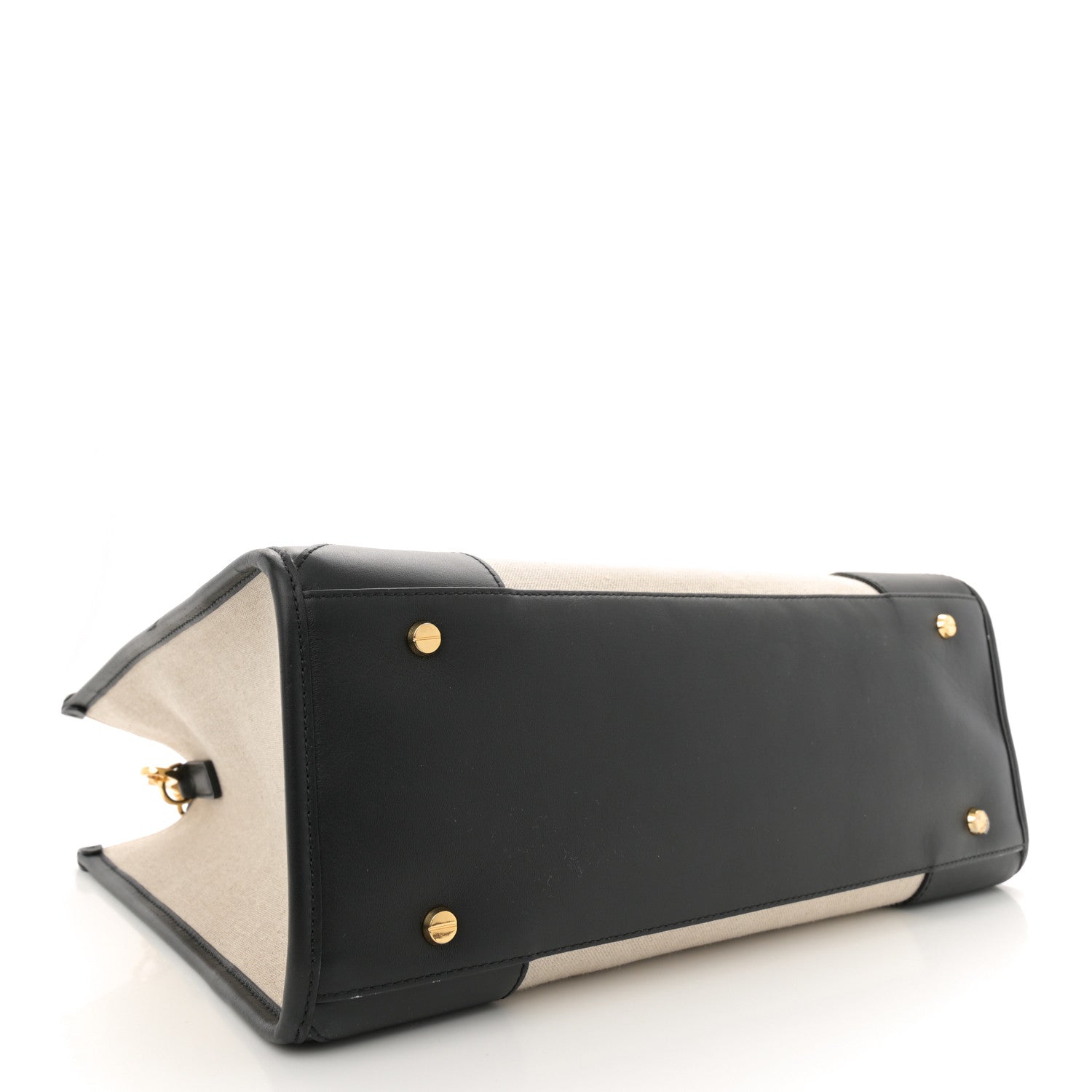 MCM Calfskin Linen Large Munchen Tote Black 5 of 12