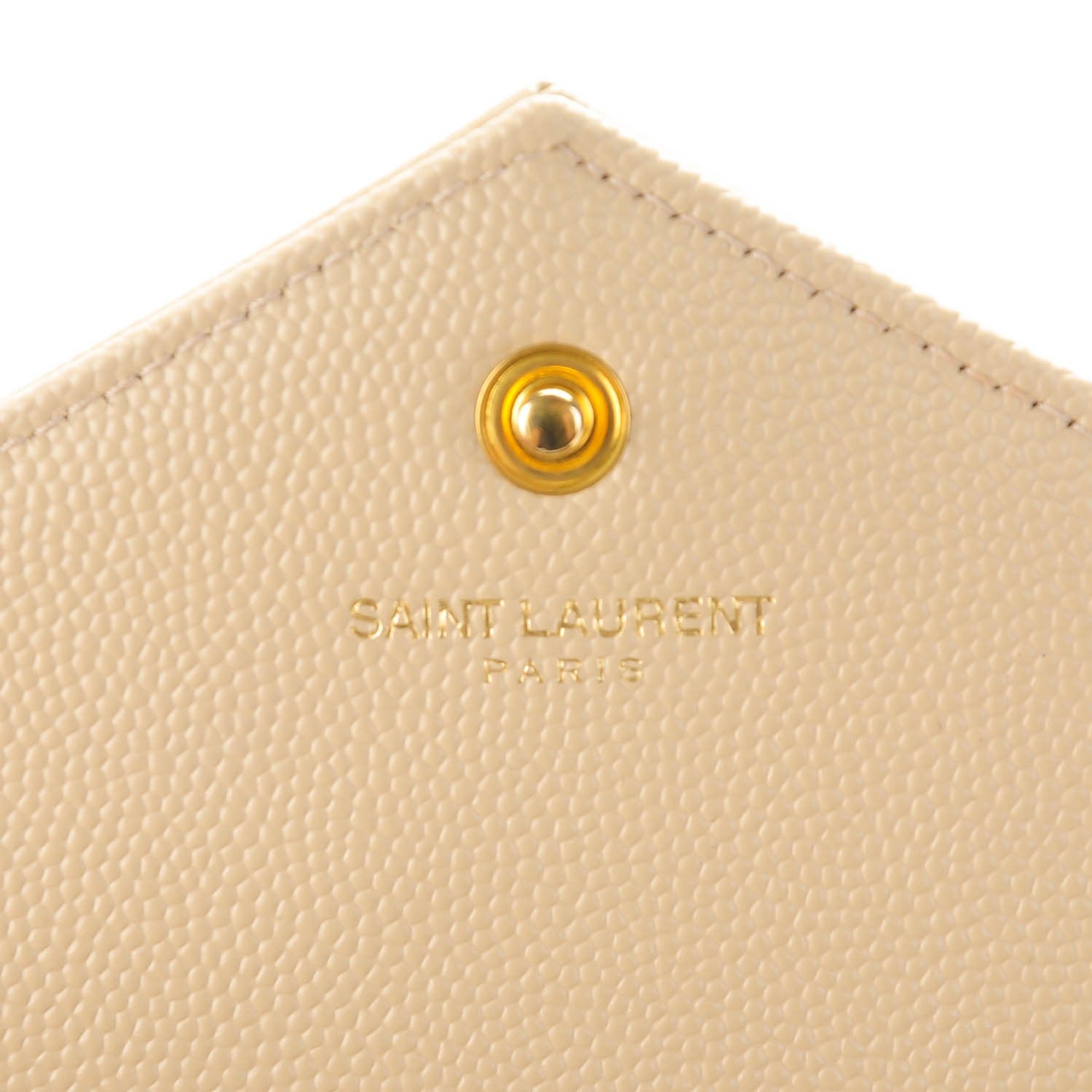 Saint Laurent Grain De Poudre Matelasse Chevron Monogram Chain Wallet Nude Powder 6 of 7