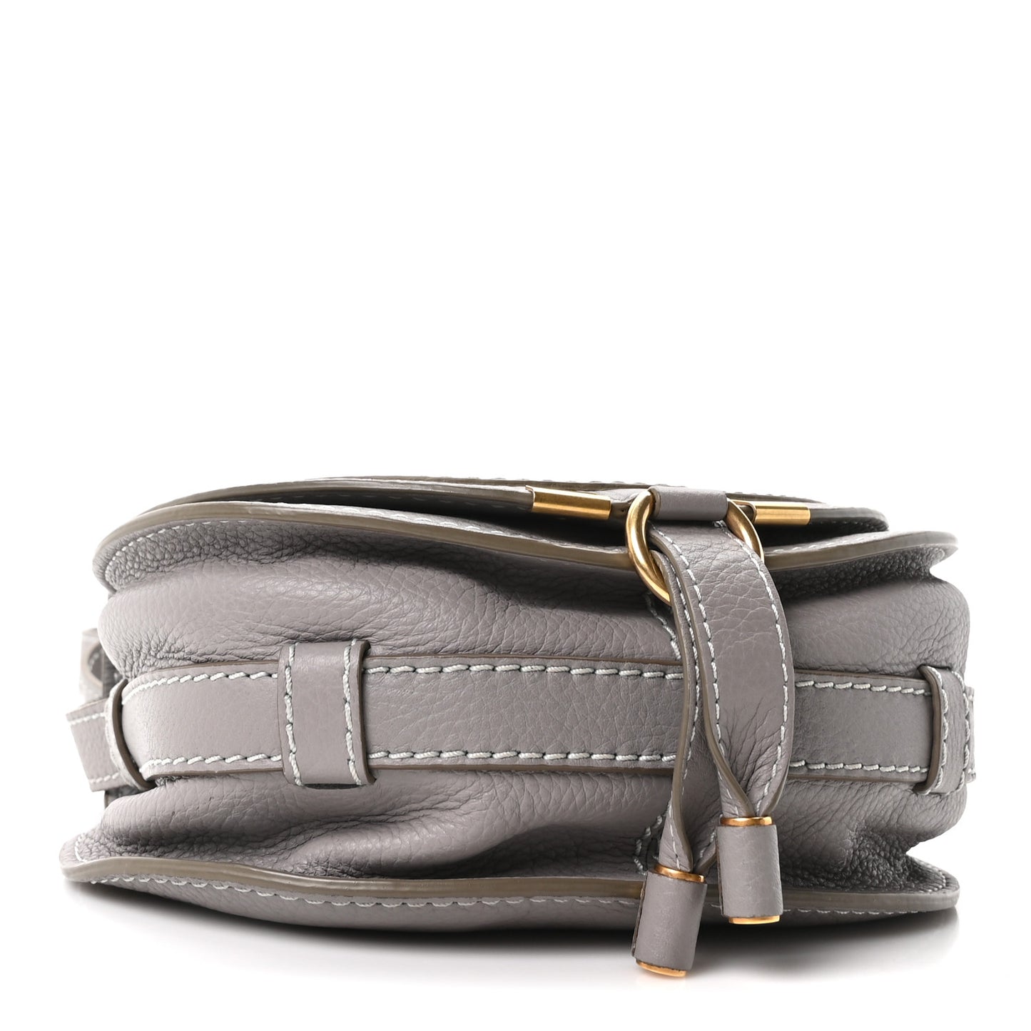 Calfskin Mini Marcie Round Crossbody Bag Cashmere Grey