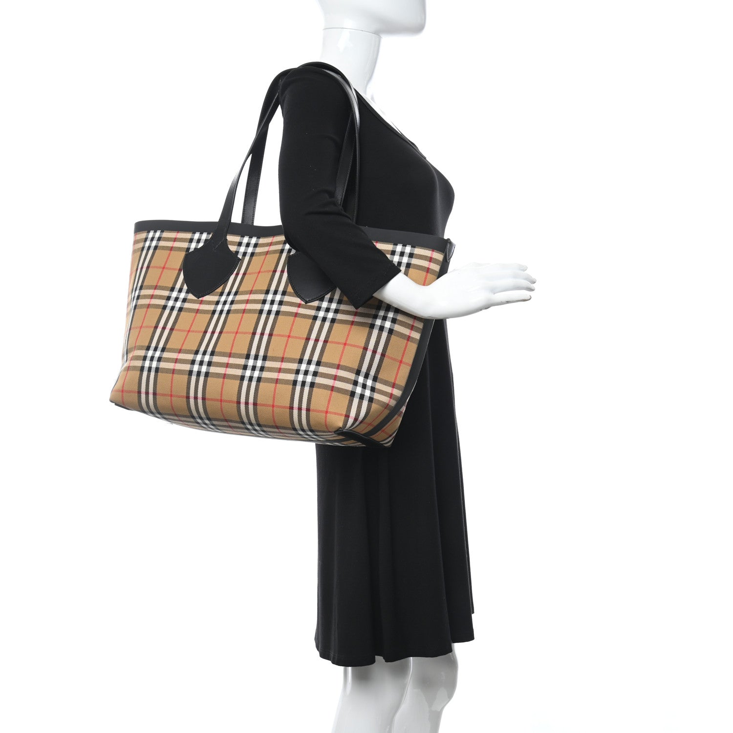 Burberry Vintage Check Medium The Giant Reversible Tote Antique Yellow Bright Red 3 of 21
