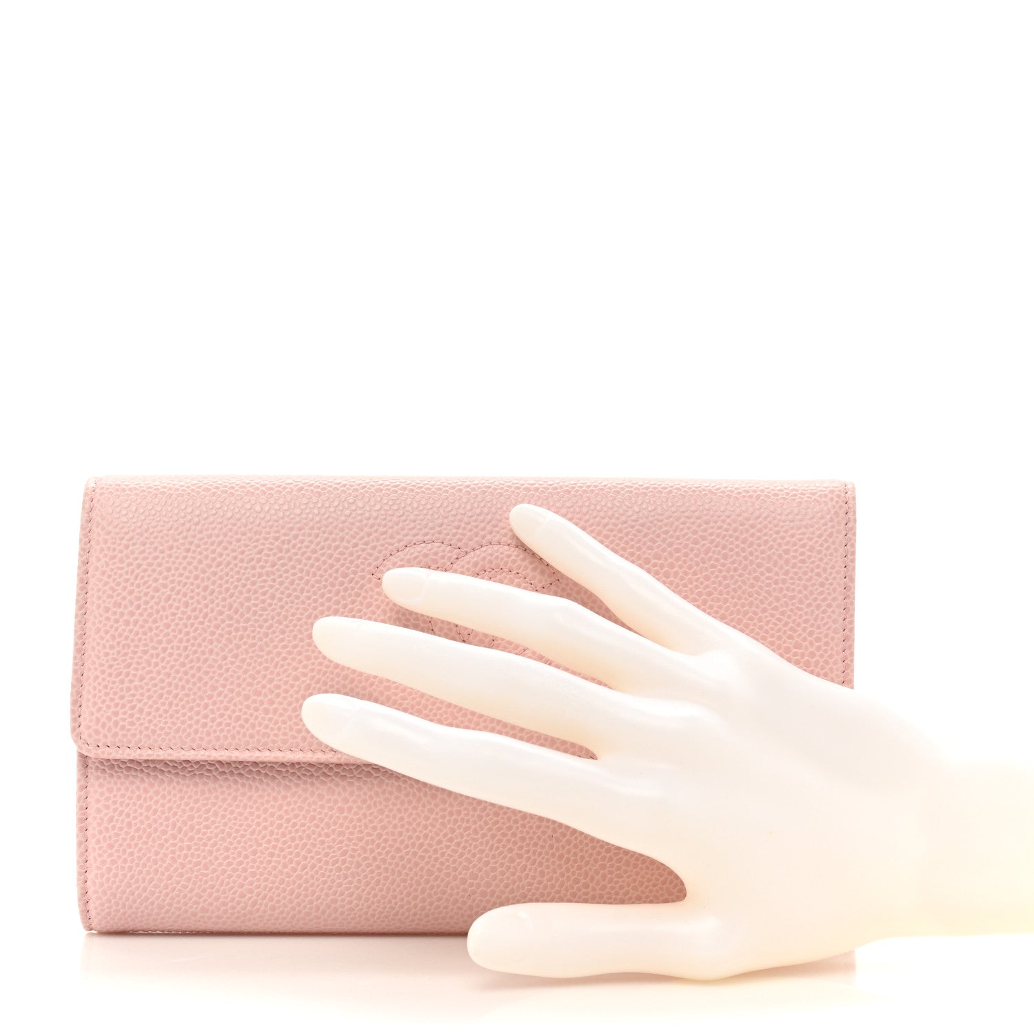 Chanel Caviar Timeless CC Large Gusset Flap Wallet Rose Pale 2 of 15