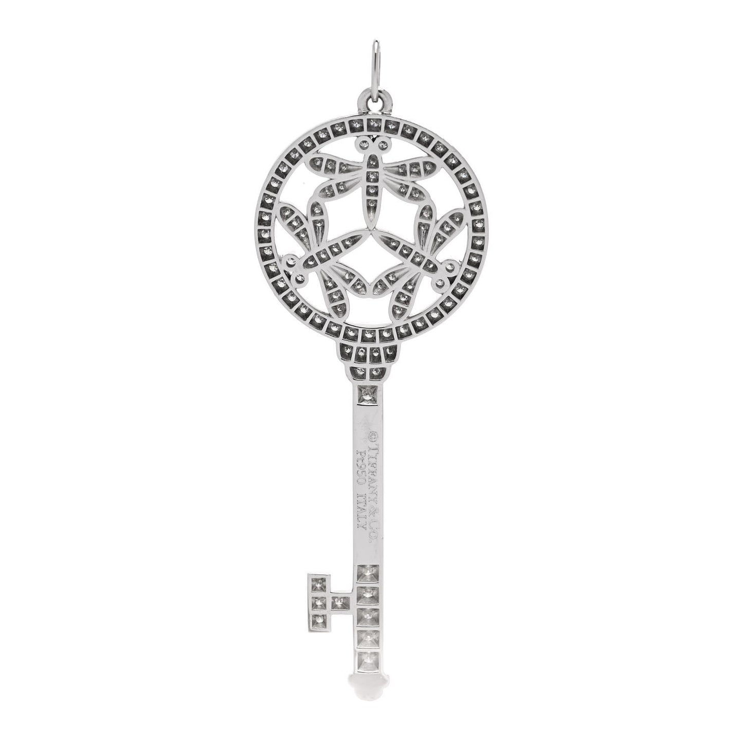 Platinum Diamond Large Dragonfly Key Pendant