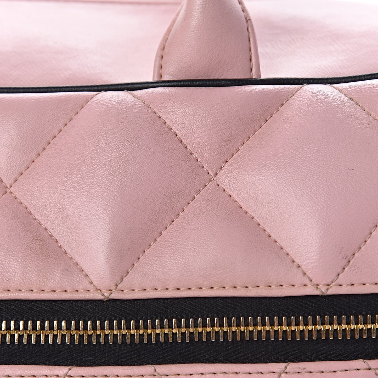 Calfskin Quilted Large Bowler Pink