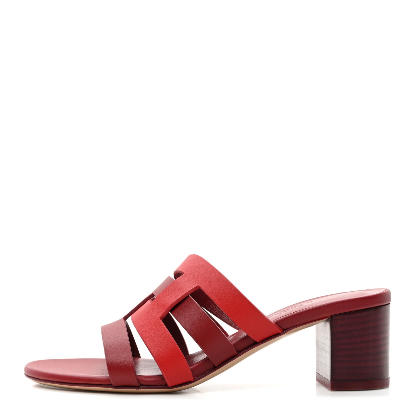 Calfskin Amica Sandals 36.5 Rouge Grenat Orange Solaire