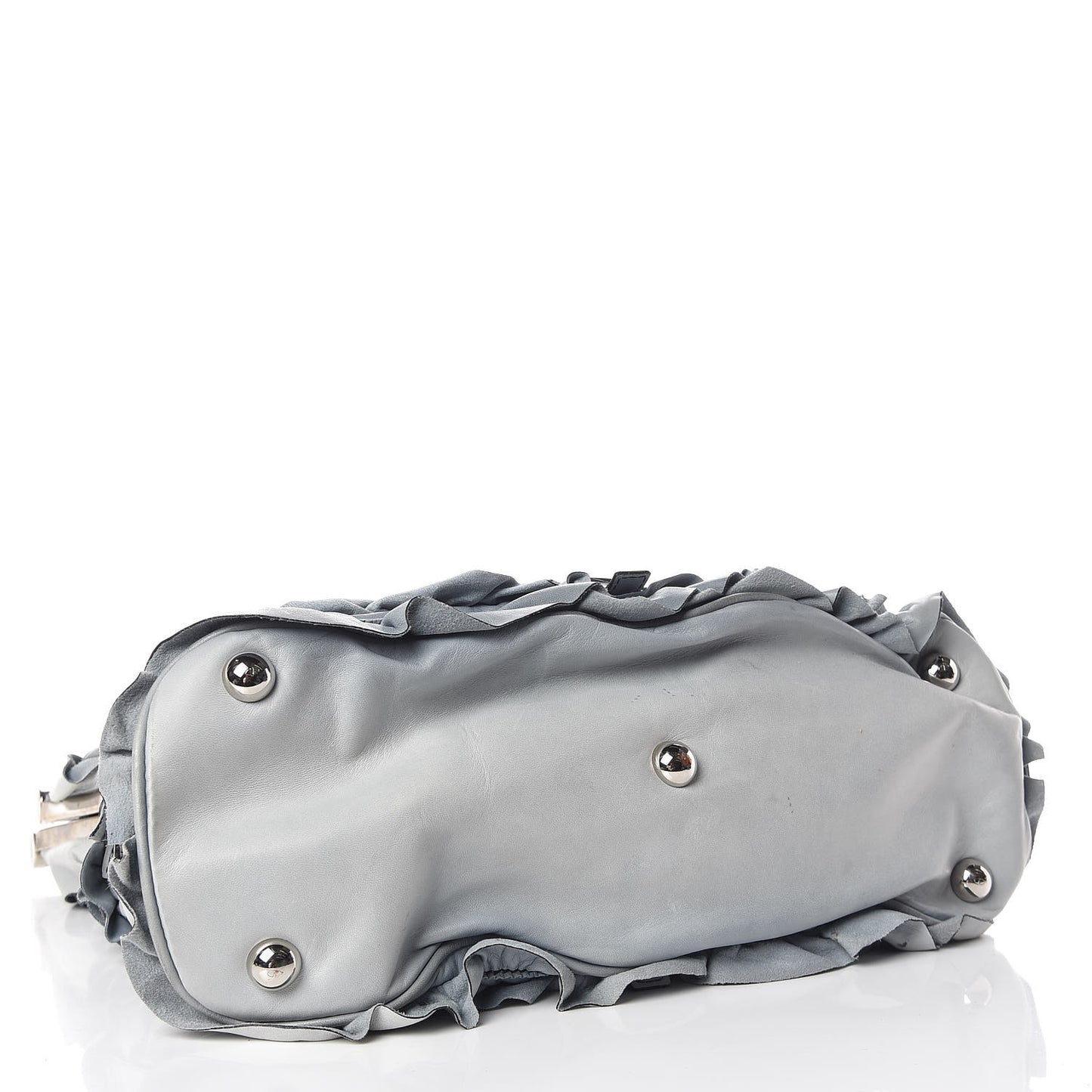 Lambskin Ruffle Tote Blue