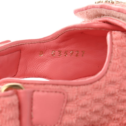 Chanel Knit Fabric Velcro Dad Sandals 38 Coral 8 of 9