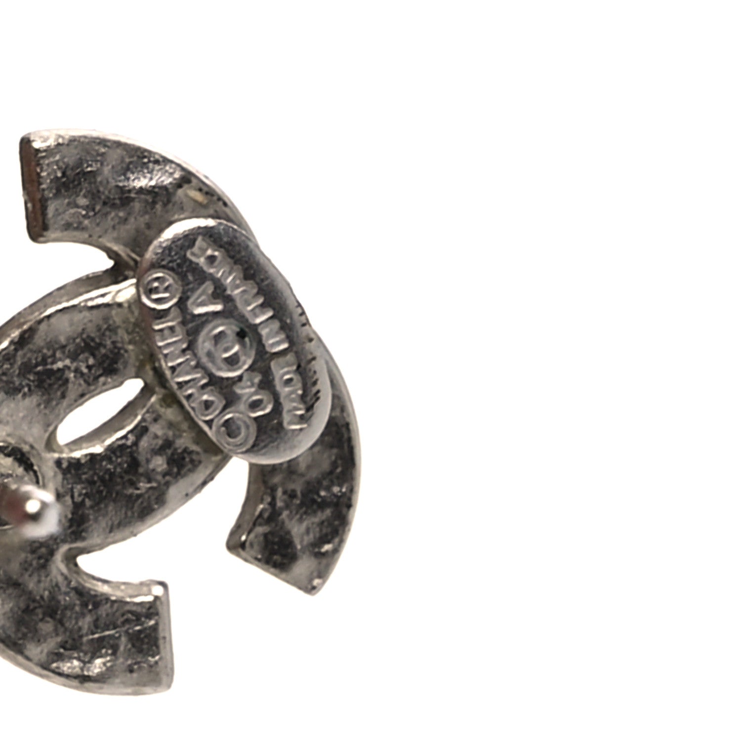 Chanel Crystal Mini Timeless CC Earrings Silver 4 of 5