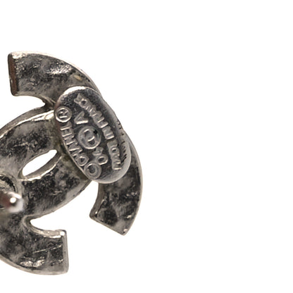 Chanel Crystal Mini Timeless CC Earrings Silver 4 of 5