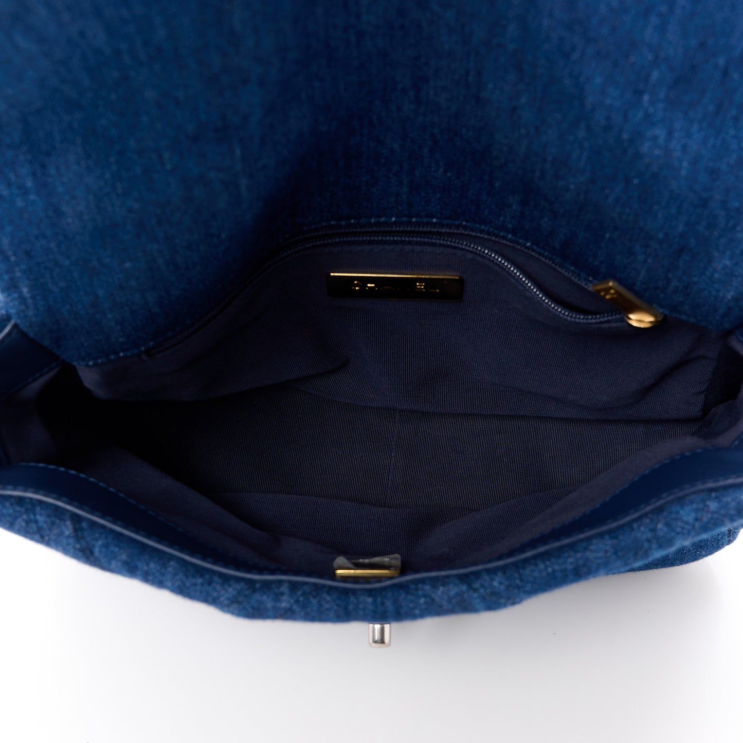Denim Quilted Medium Chanel 19 Flap Blue