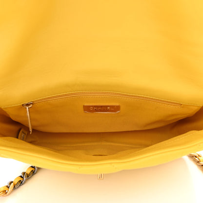 Chanel Lambskin Quilted Medium Chanel 19 Flap Yellow 5 of 11
