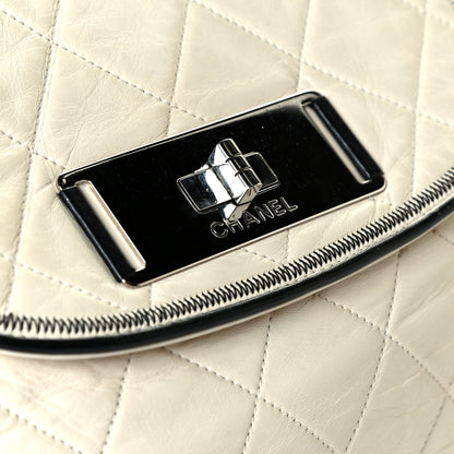 Chanel Lambskin Quilted Large East West Accordion Flap Ivory 6 of 7