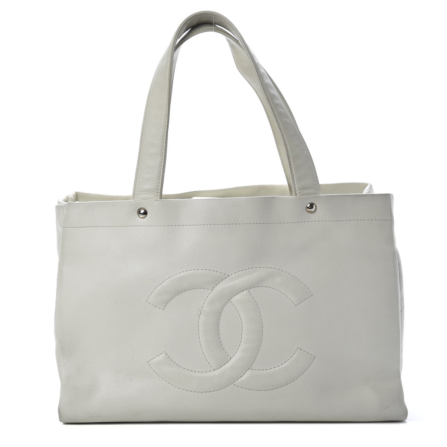 Chanel Caviar CC Tote White 1 of 20
