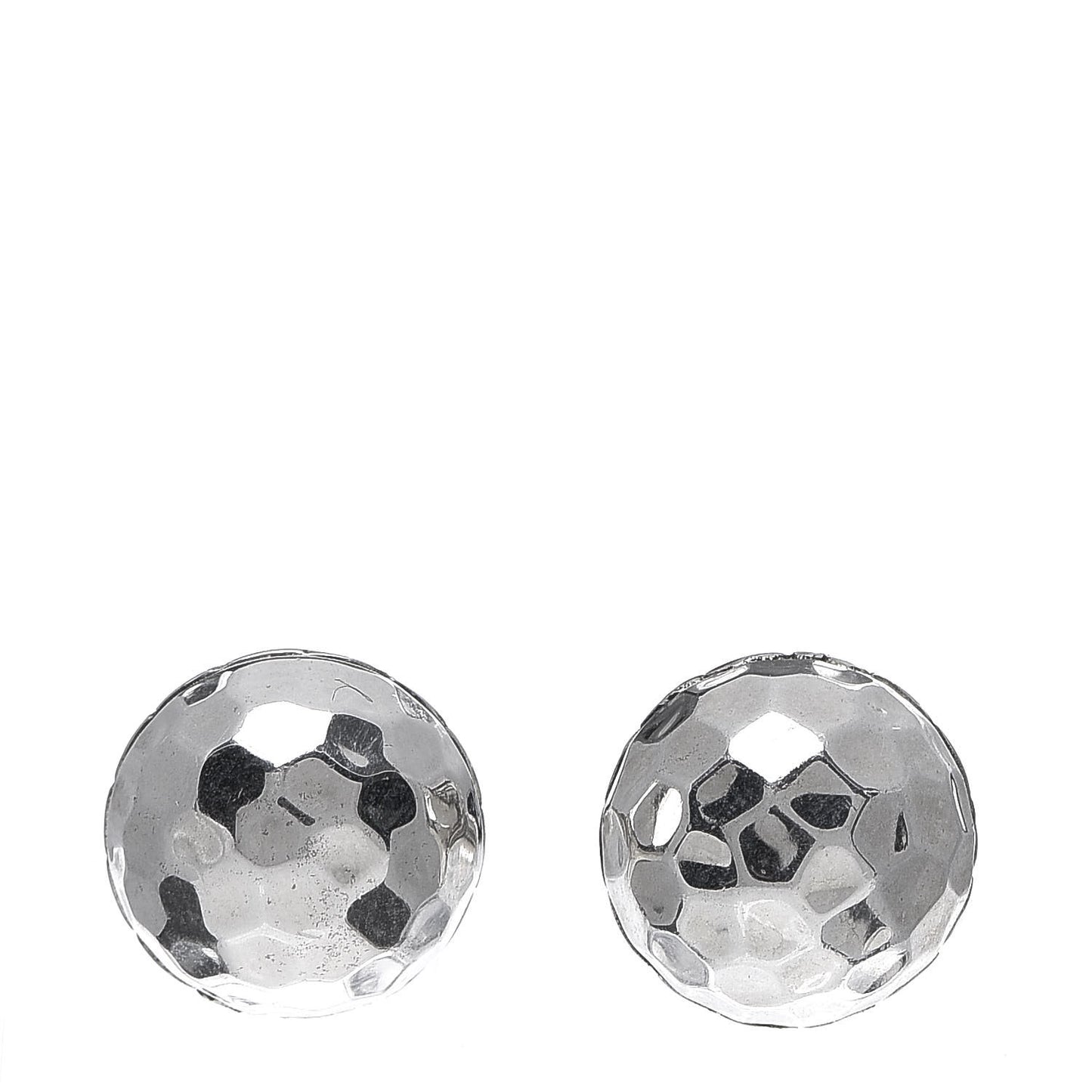 Sterling Silver Classic Chain Hammered Stud Earrings