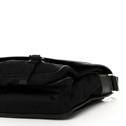 Prada Tessuto Nylon Saffiano Logo Messenger Bag Black 9 of 9