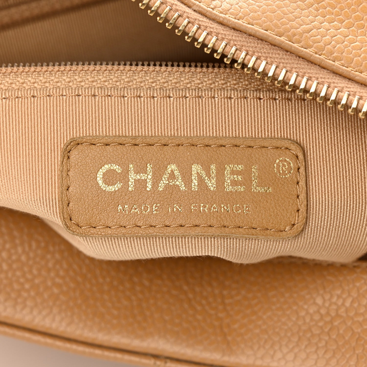 Chanel Caviar Quilted Timeless CC Shoulder Bag Beige 6 of 12