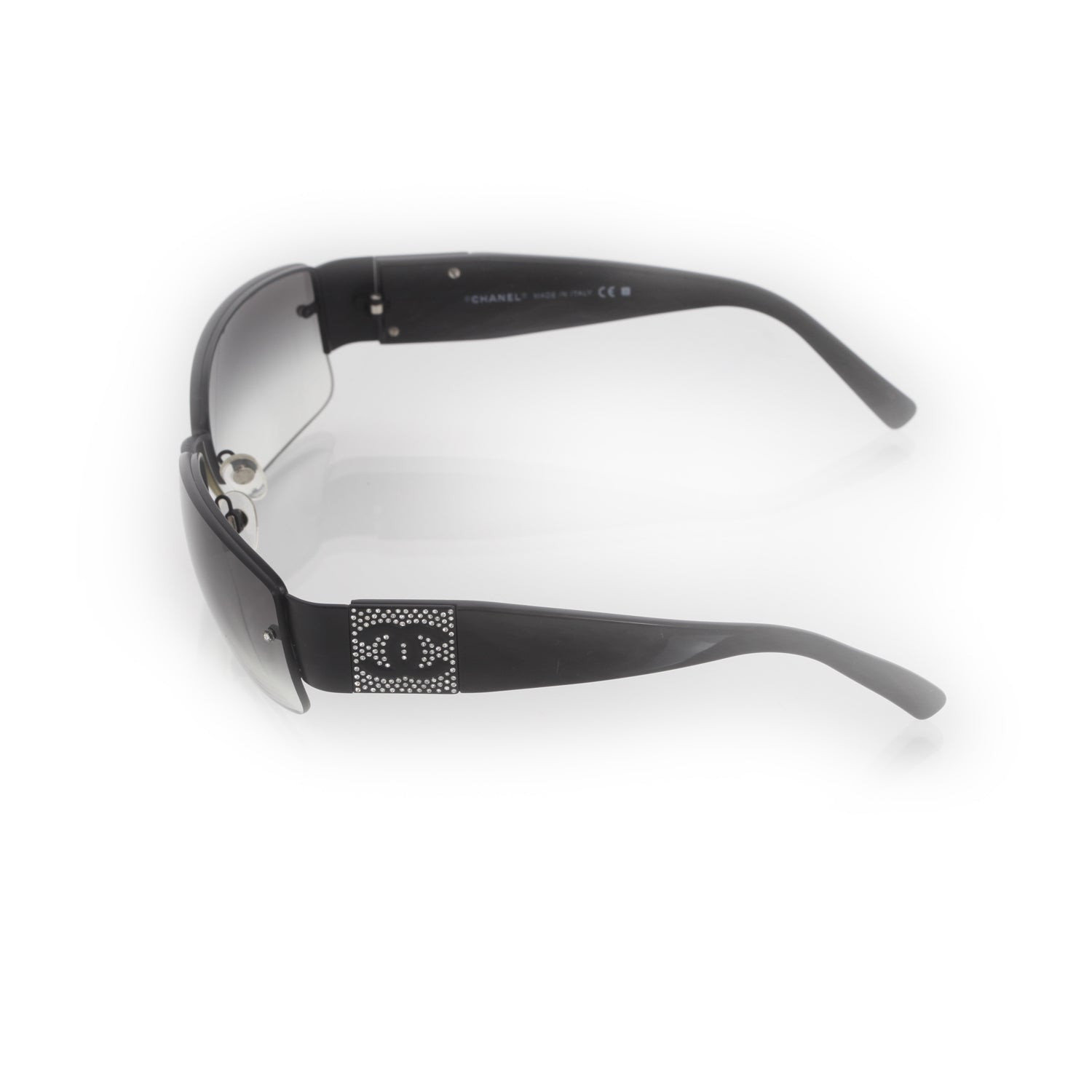 Chanel Crystal CC Logo Sunglasses 4117 B Black 2 of 12