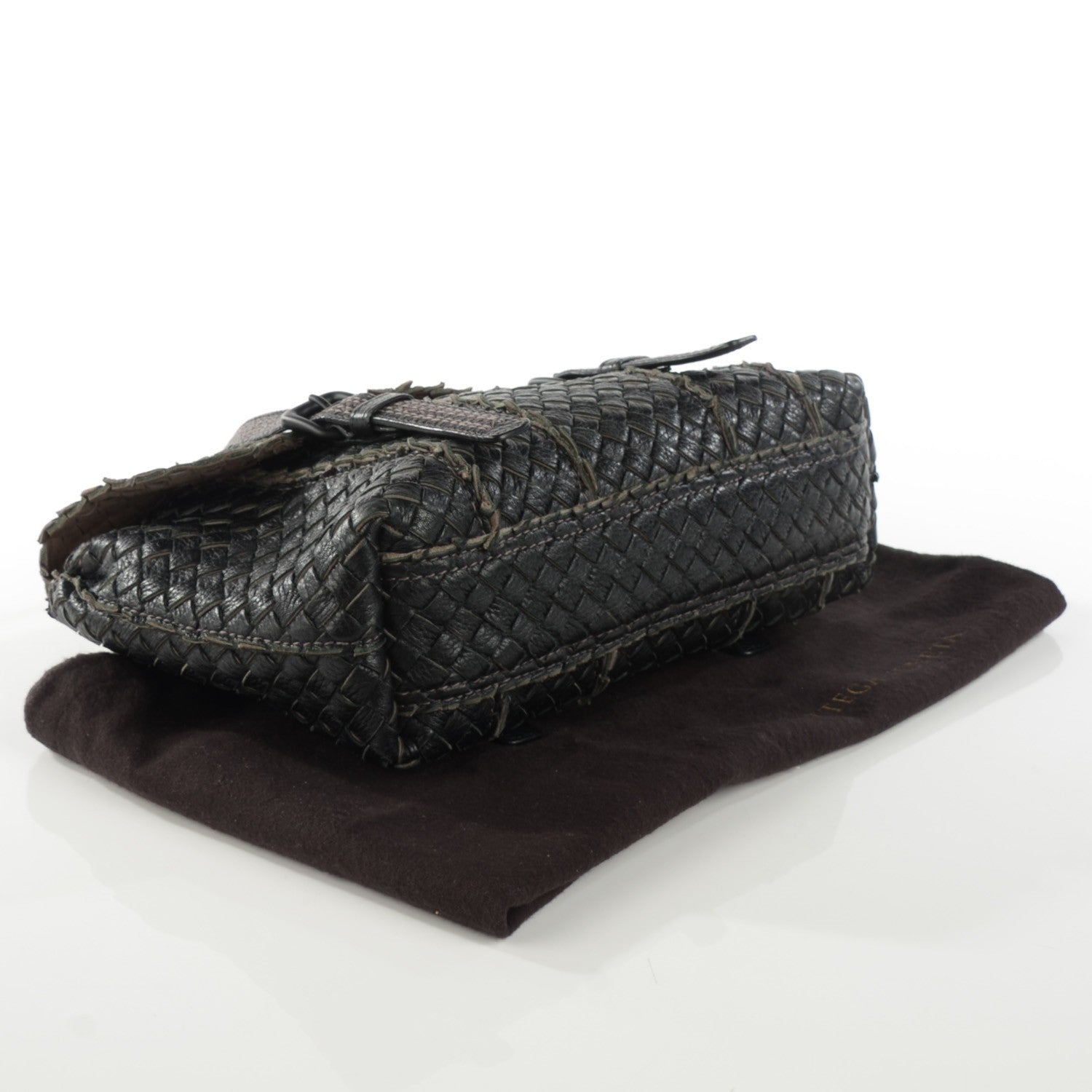 Bottega Veneta Vivo Cervo Intreccio Satchel Nero Black 4 of 8