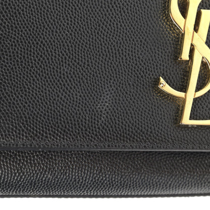 Saint Laurent Grain De Poudre Small Monogram Kate Satchel Black 10 of 12
