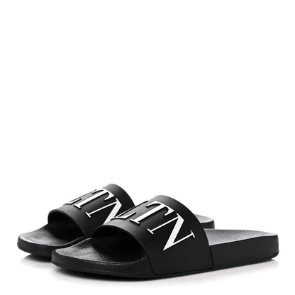 Valentino Garavani Rubber Mens VLTN Pool Slide Sandals 41 Black 3 of 8