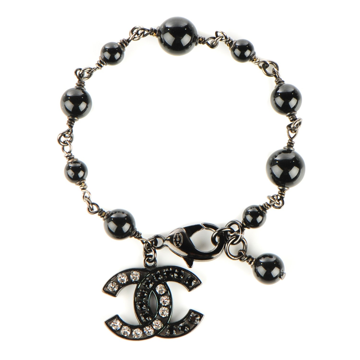 Chanel Beaded CC Bracelet Black 1 of 3