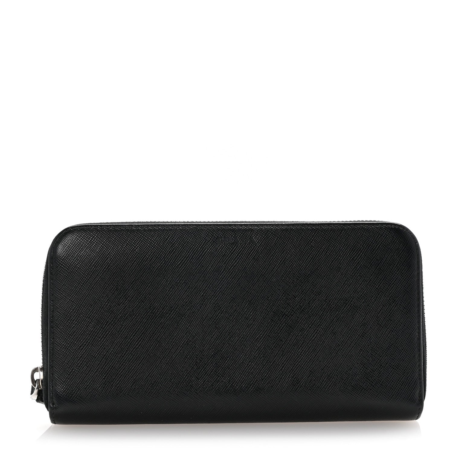 Prada Saffiano Zip Around Wallet Black 1 of 7